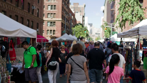 street fair on University Place in Greenwich Village on summer day in NYC