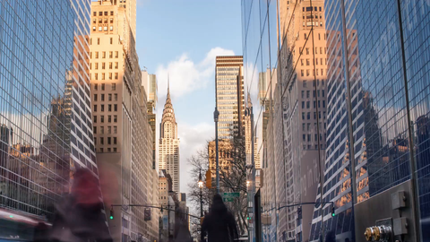 seamless loop of Chrysler Building in Midtown in 4K timelapse from day to night in seamless loop - 4K in Manhattan