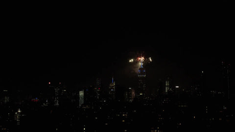 Empire State Building fireworks show July 4th Manhattan New York City NYC lateral shot