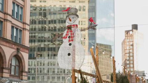 Christmas snowman ornaments in NYC