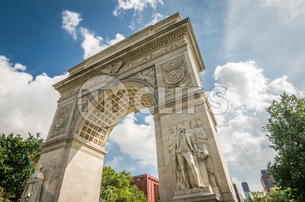 Washington Square Park arch - upward angle towering monument