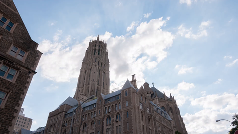 Cathedral of Saint John the Divine - 122nd Street near Harlem Manhattan - timelapse in 4K and 1080 HD NYC