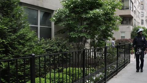 NYPD officers marching - police presence at BLM march in New York City