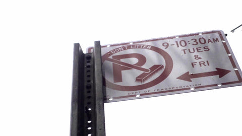alternate side parking sign Tuesday and Friday 9-10:30 AM in New York City NYC