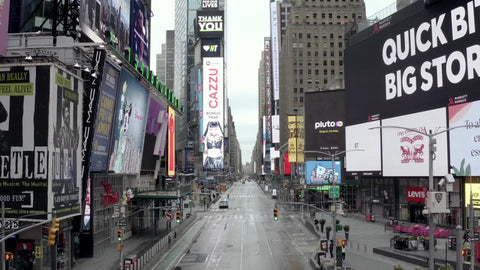 Times Square empty street moving forward Manhattan New York City NYC
