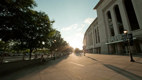 Yankee Stadium in The Bronx in late afternoon - panning to Gate 6 in the Bronx NYC