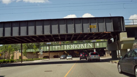 Hoboken sign on underpass in New Jersey