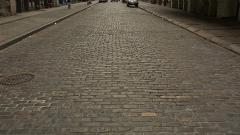 cobblestone street in SoHo - early morning in New York City