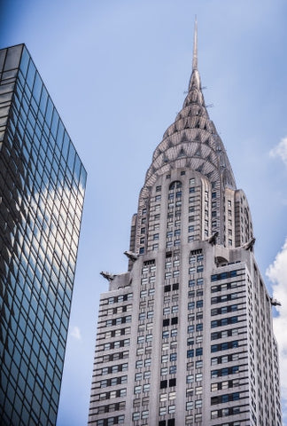 upward angle of famous Chrysler Building - Art Deco style skyscraper in Manhattan NYC