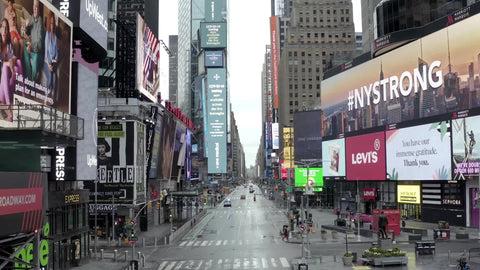 New York Strong Times Square empty streets New York City NYC 1080