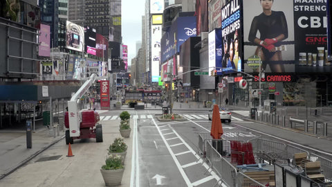 empty Times Square during day New York City