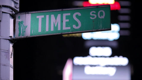 Times Square sign in New York City at night