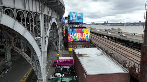 Harlem mural uptown by west side highway in New York City NYC