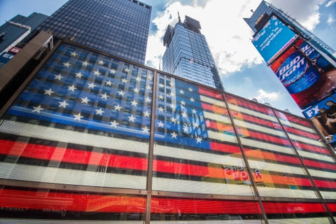 LED American flag in Times Square Manhattan NYC