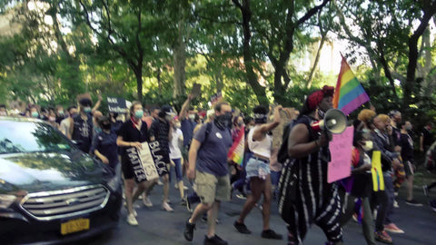 Trans Lives Matter chant at march - activists chanting Black Lives Matter in New York City with audio