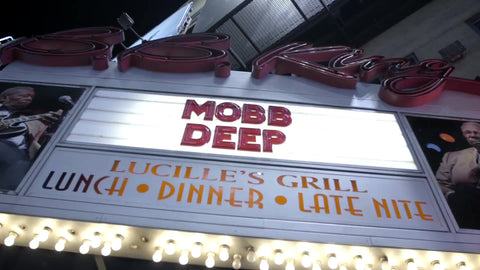 Mobb Deep show sign at BB Kings nightclub venue