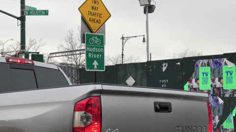 Hudson River sign on Houston Street in West Village Downtown Manhattan New York City NYC