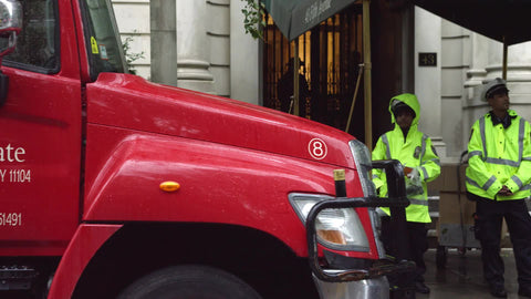 police officers raining security guards in front of 43 5th Avenue Manhattan New York City