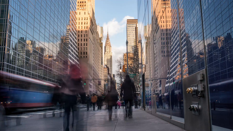 Chrysler Building in Midtown Manhattan from day to night back to daytime in seamless loop - 4K timelapse