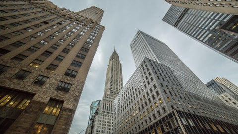 Midtown Manhattan skyscrapers - Chrysler Building on cloudy day