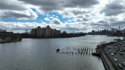 cars driving Harlem River FDR Drive in New York City