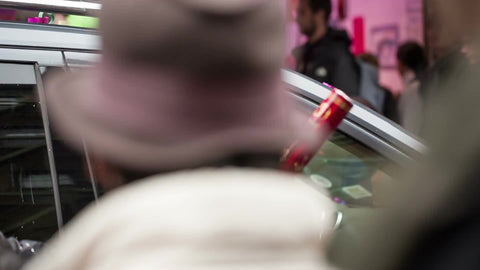 close-up of confetti popper in Chinatown celebrating Chinese new year
