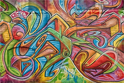 colorful graffiti on wall - urban art