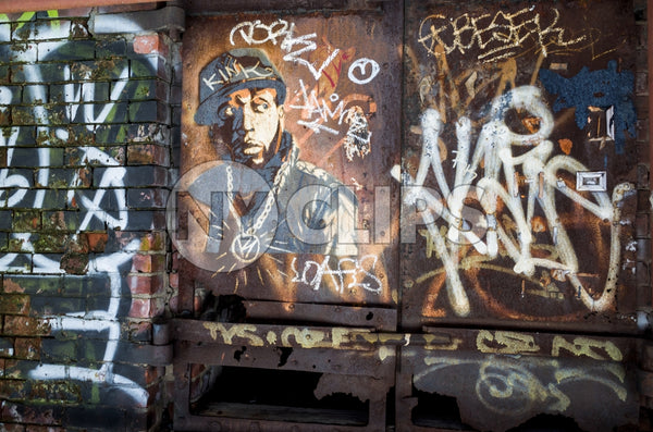 graffiti wall with gritty art in New York City