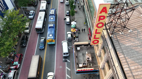Apollo Theater marquee sign over 125th street Harlem New York City