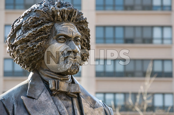 Frederick Douglass statue closeup in Harlem
