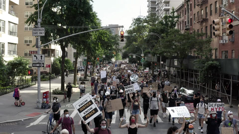 no justice no peace chant in BLM march New York City