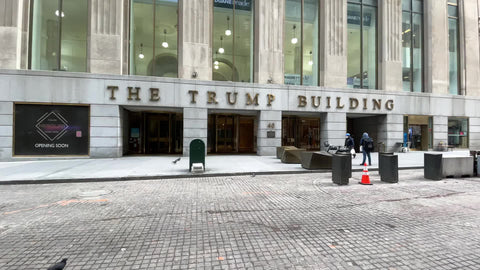 The Trump Building daytime pigeons outside Lower Manhattan New York City NYC