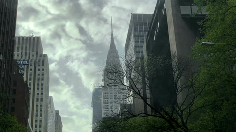 Chrysler Building surrounded by skyscrapers in Midtown Manhattan New York City NYC