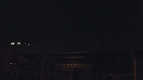 subway train at night - exterior elevated track - with audio in Brooklyn New York City