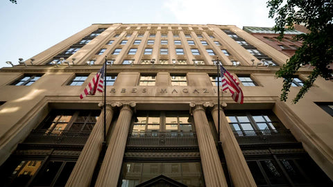 Forbes Magazine Building on Lower 5th Ave in Manhattan - upward angle