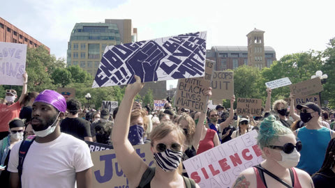 Enough!!! Black Lives Matter sign at rally in Washington Square Park NYC