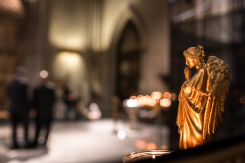 angel statue in church