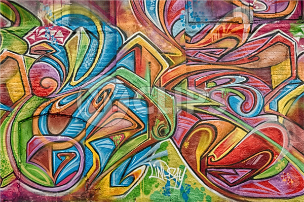 colorful graffiti on wall - urban art