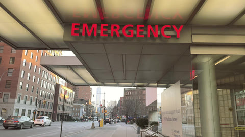 Emergency sign at ER hospital in West Village Manhattan New York City NYC