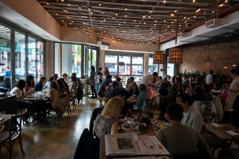 brunch scene - interior restaurant in Greenwich Village Manhattan New York City