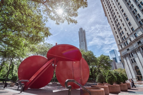 5 in 1 sculpture in Lower Manhattan in HDR, NYC