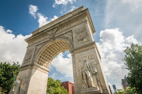 Washington Square Park arch - upward angle towering monument