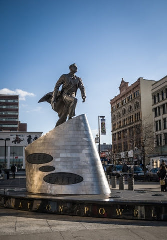Adam Clayton Powell Jr. statue in Harlem, Uptown Manhattan NYC