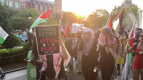 Palestinian rights protest New York City with audio in NYC