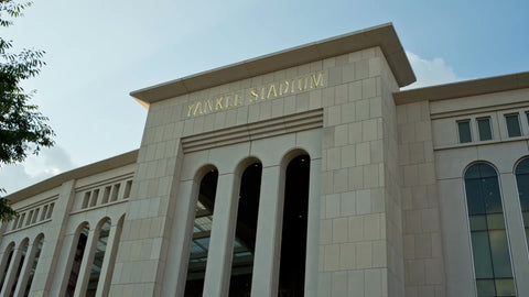 Yankee Stadium - Gate 6 - tilting down to front entrance in summer in the Bronx NYC