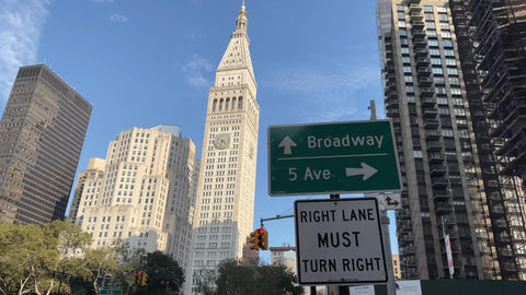 Met-Life insurance building clock tower Broadway 5th Ave sign Manhattan New York City NYC