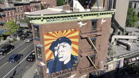 Biggie mural in Fort Green Spread Love it's the Brooklyn Way Building New York