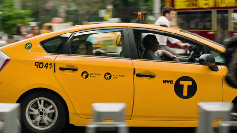 hybrid taxicab in summer