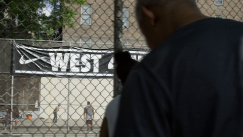 Nike sponsored basketball game at West 4th Street courts in Greenwich Village - slow motion 4K in Manhattan NYC