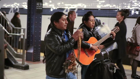 Mexican musicians playing music in subway station 1080 HD in New York City